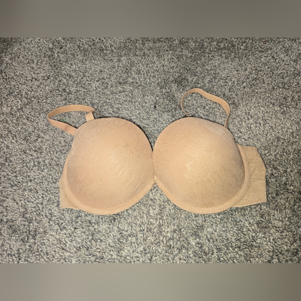 Little Minx Elegant Lace Nude Push-Up Bra, 34C, New Without Tags